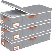 Ladenkasten per Sotto Letto, Opbergzak per Abbigliamento con Coperchio, Borsa Opportuna, Grigio, 60x30x15cm
