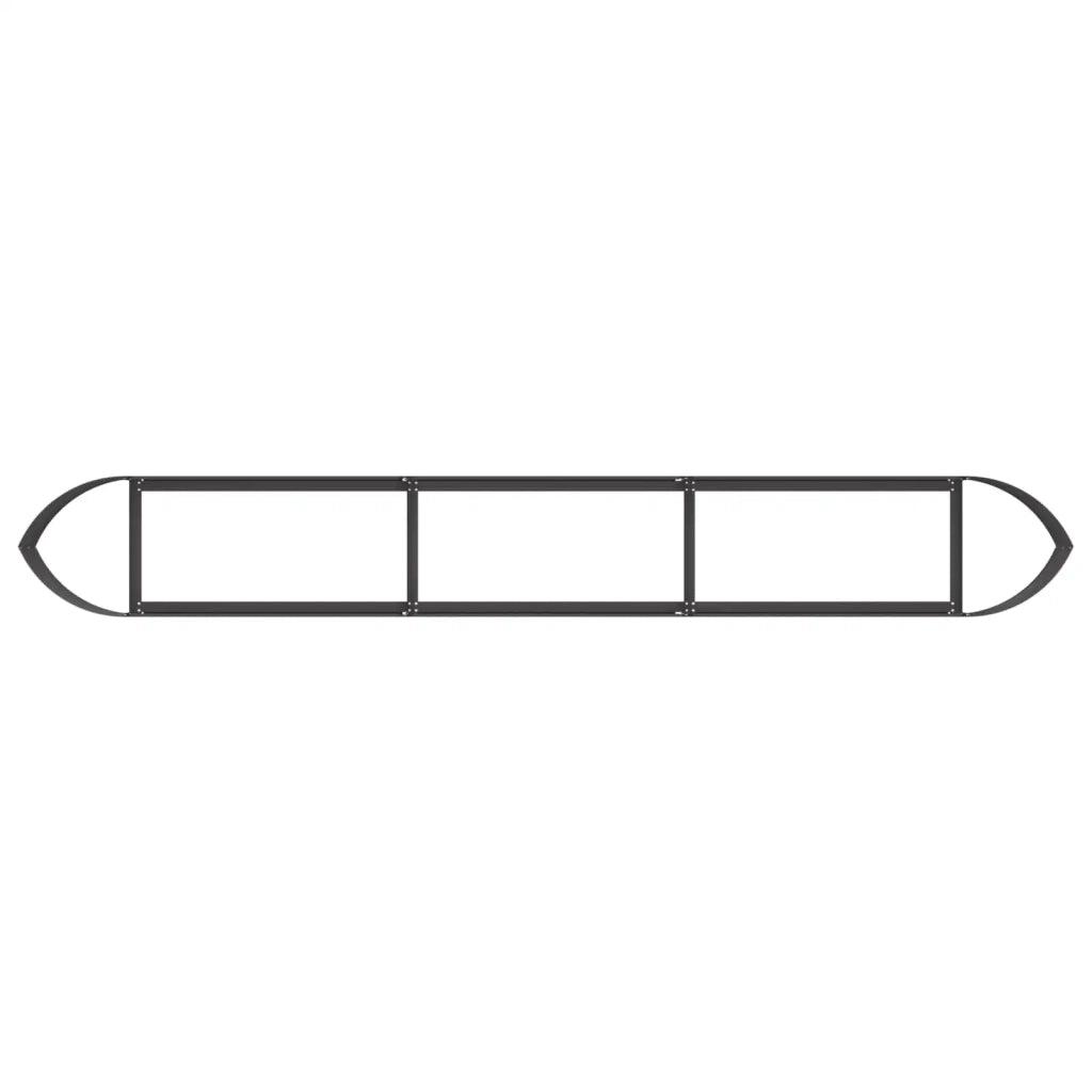 Letto rialzato da giardino Nero 300 x 40 x 40 cm Acciaio 8011726