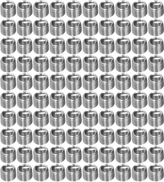 Draad Hulzen 100 Stuks - Schroefdraad Reparazione - M6 x 1 - Lunghezze 9mm/12mm/18mm - Resistenza Accresciuta del Filo - Per Diversi Materiali - Attacco Schroefdraad