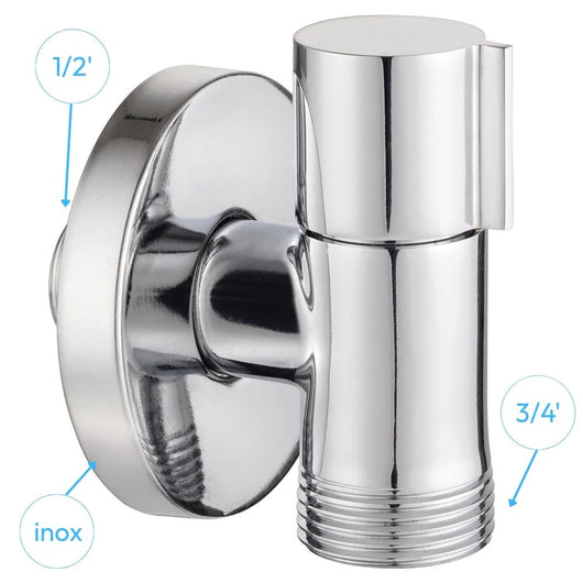 Rubinetto arredo pezzi 2 attacco lavatrice lavastoviglie 1/2 x 3/4 cromato