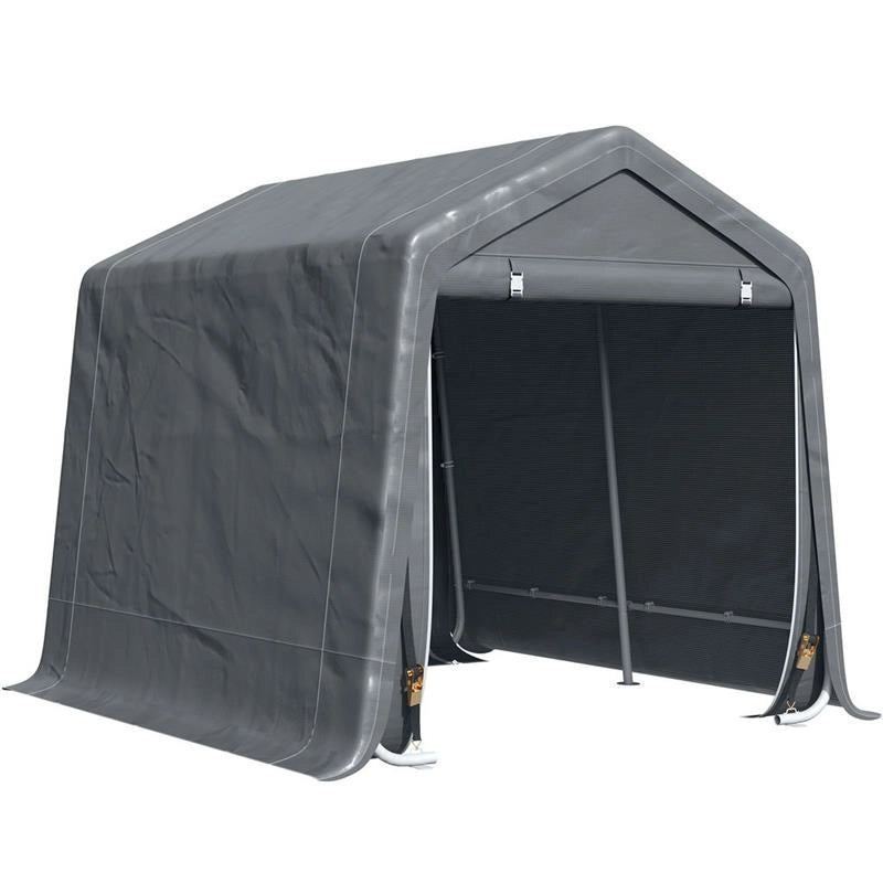 TENDONE PER MOTO E ATTREZZI IN METALLO E TESSUTO PE, 280X240X240CM, GRIGIO