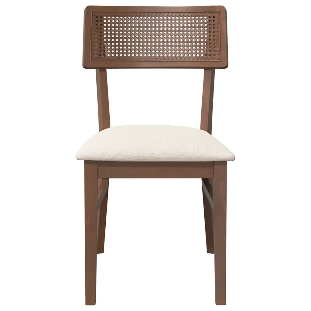 Sedie da Pranzo con Cuscini 2pz Marrone Legno Massello di Hevea 4102461