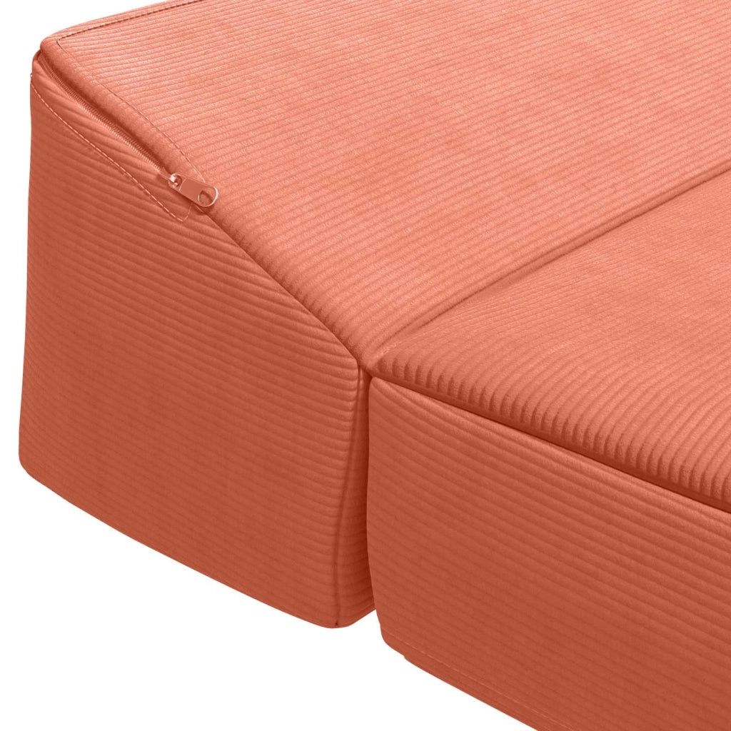 Divano Letto Pieghevole Rosso Arancio 200 x 70 x 10 cm 900033