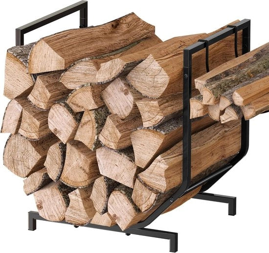 Supporto per legna - Stand per legna metallico con ganci 177 pollici - nero