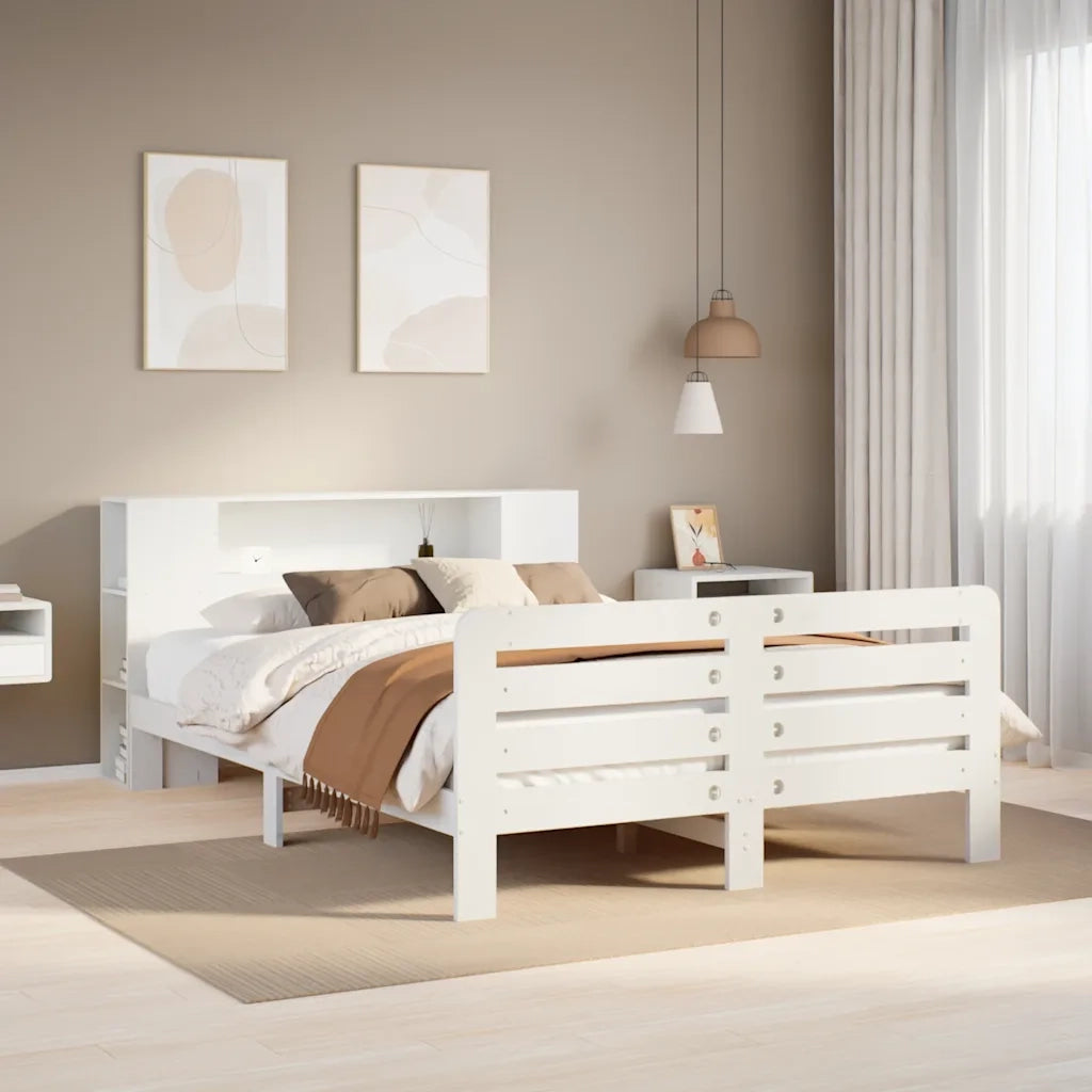 vidaXL Giroletto senza Materasso Bianco 140x200 cm Legno Massello Pino