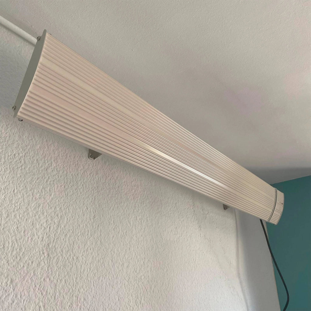 Sined Calore Bianco 1800 Radiatore a Infrarossi Per Esterno In Alluminio Da 1800w Bianco Nessuna Emissione Di Luce Elemento Riscaldante In Lega Alluminio Estruso Rivestimento Ceramico Bianco Ip65