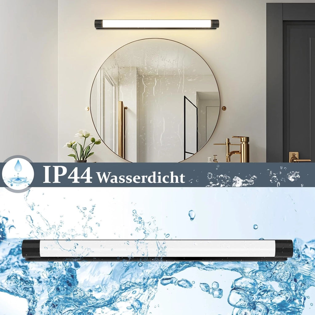 ZMH Applique da Parete LED 50cm 10W Colore Nero 3000K per Specchio da Bagno Illuminazione Moderna per Mobili da Cantina