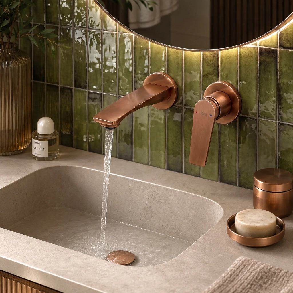 Miscelatore Lavabo Da Incasso Rea Vision Brush Copper + Box