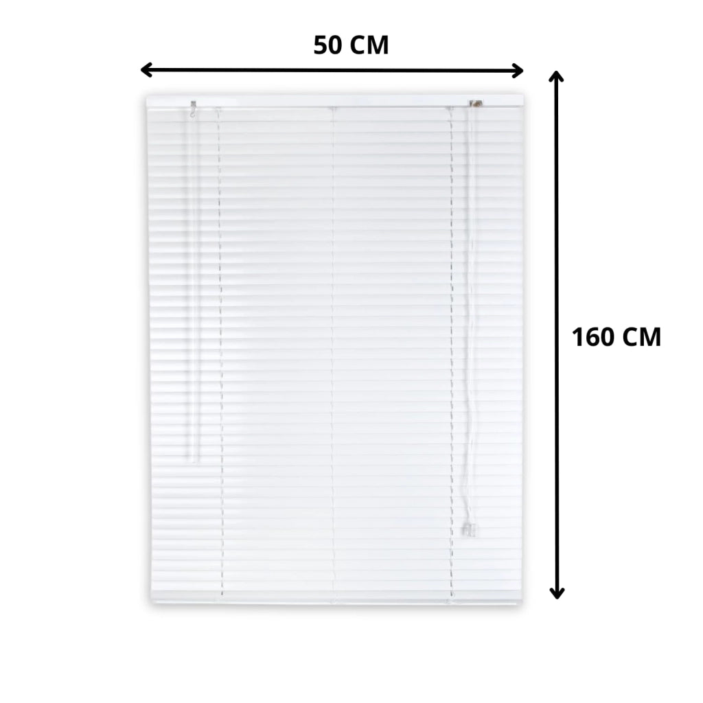 Veneziana PVC Vari Colori Lamelle Regolabili Varie Misure Privacy Protezione Solare Casa Ufficio Misura : 50 x 160 , Colore: Bianco