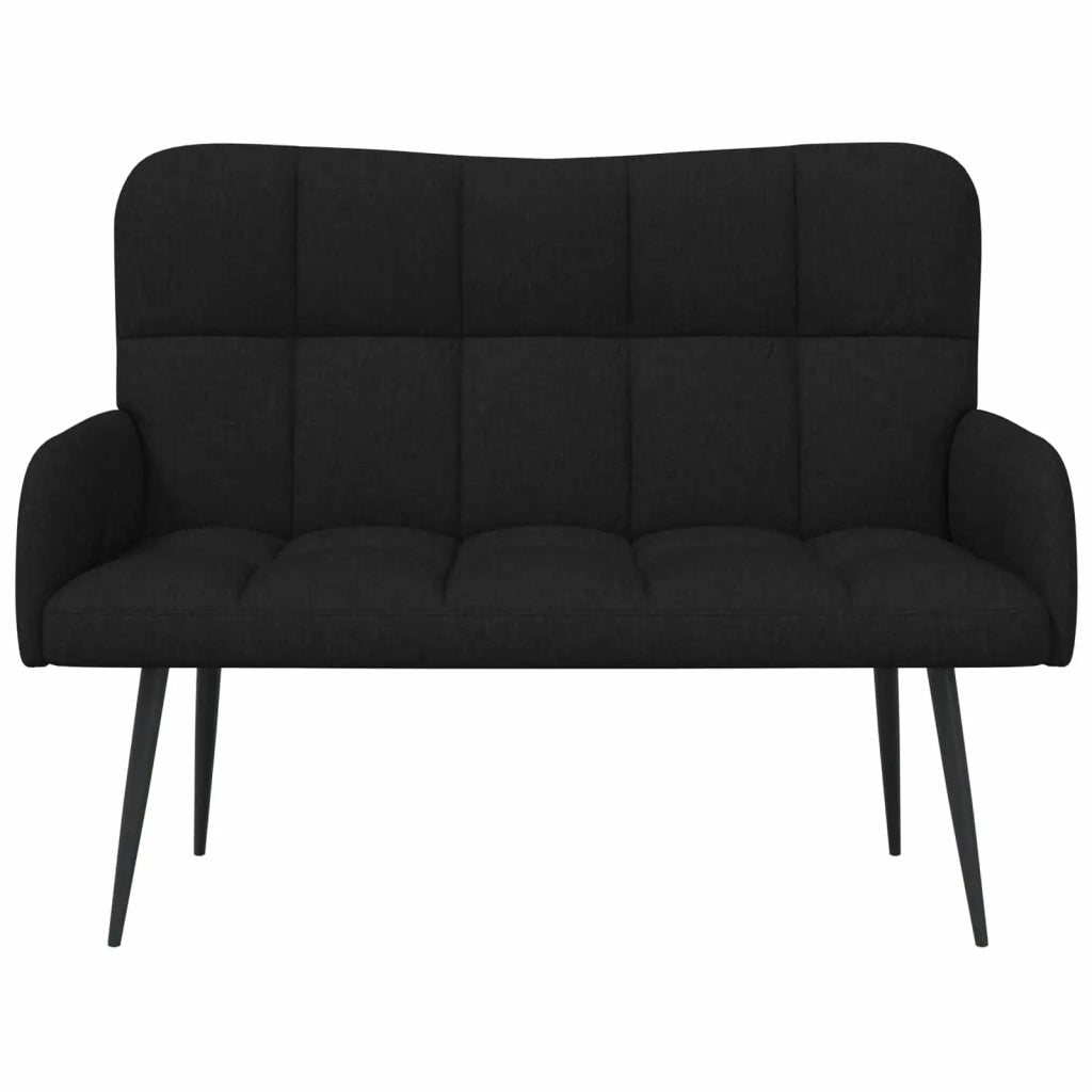 Sofa a Due Posti Nero 115 x 61 x 87 cm Tessuto 42028931