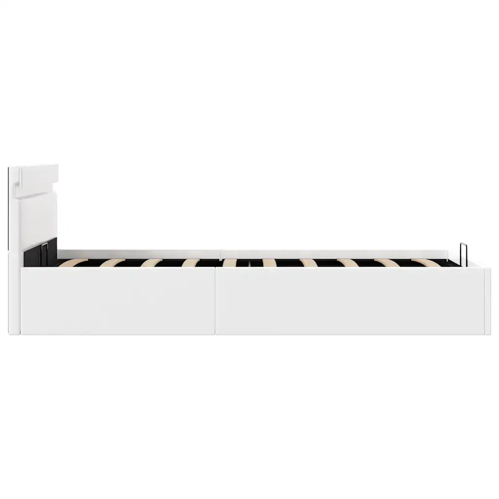 Giroletto Contenitore Idraulico LED Bianco Similpelle 90x200 cm 285546