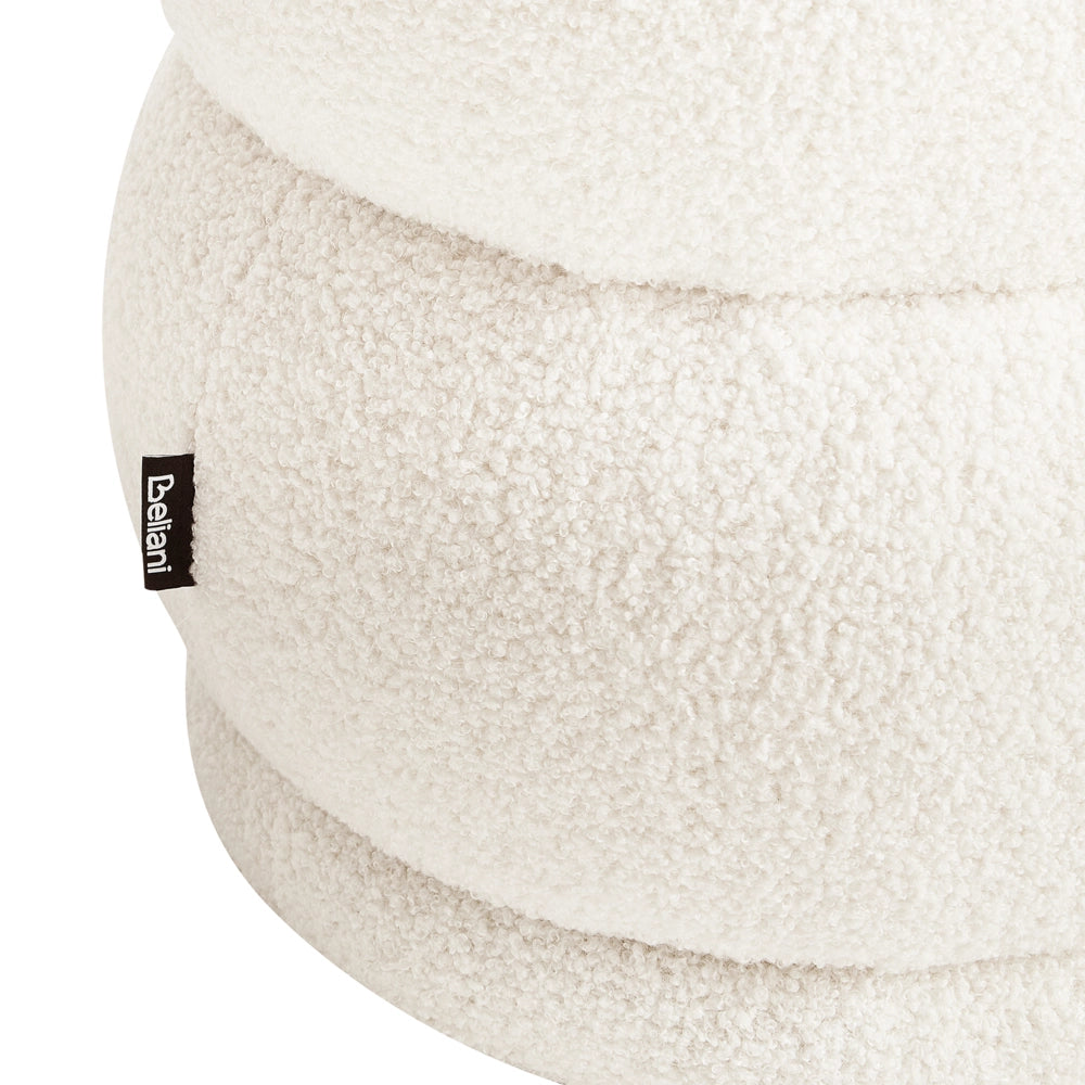 Panca decorativa con tessuto bouclè bianco sporco imbottito soggiorno camera da letto moderno
