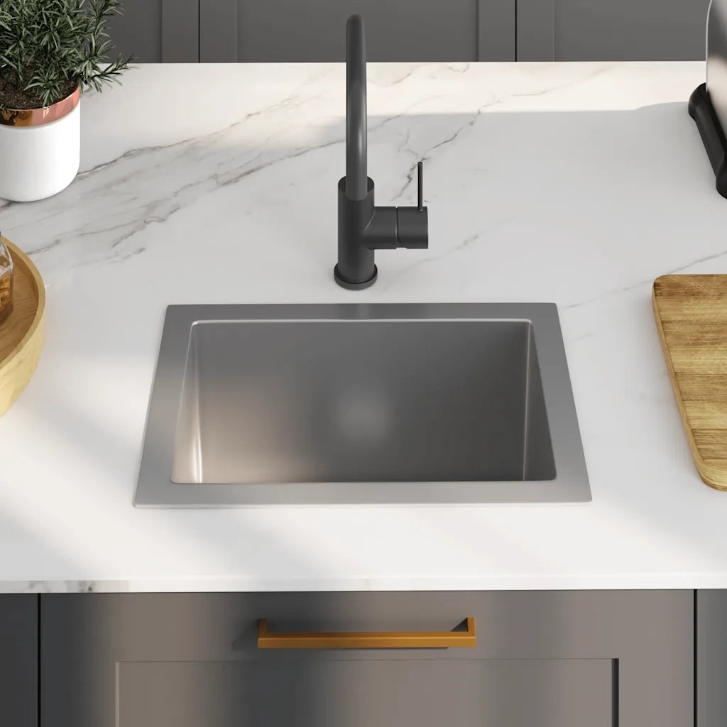 Lavello da Cucina Lavorato a Mano con Filtro in Acciaio Inox cod mxl 53392