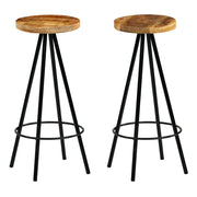 Set di due sgabelli da bar di design seduta in legno massello di mango 1202183