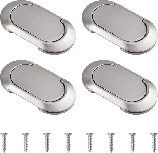 Maniglioni per porte a cassetti manigliale - 4 pezzi - Angolo rotondo - Angolo rettangolo - Viti - Cassettoni Cassettoni carrello - Finestra zigrinata in argento antico