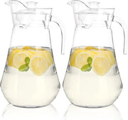 Set di 2 tazze in plastica con coperchio e manico, resistente al calore, BPA-free, per succo, latte, bevande fredde o calde.