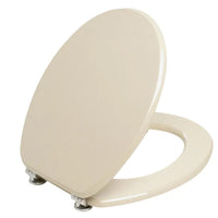 Copriwater legno rivestito forma universale cerniere metallo avorio beige