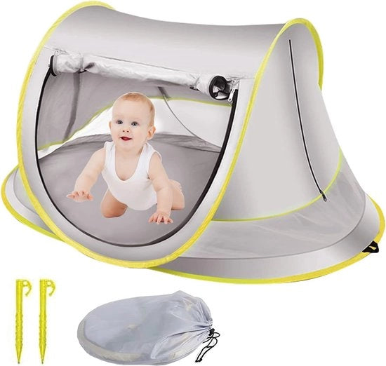 Tenda per Bambini - 110x70x50cm - Tenda Pop Up - Protezione UV 50 - Letto per Bambini - Ombrellone per Spiaggia - con Pareti - Ripiegabile - per Protezione UV, Vento e Ingresso di Luce