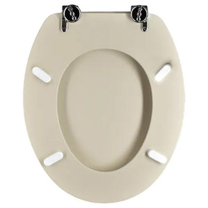 Tavoletta universale legno rivestito con cerniere metallo champagne wc