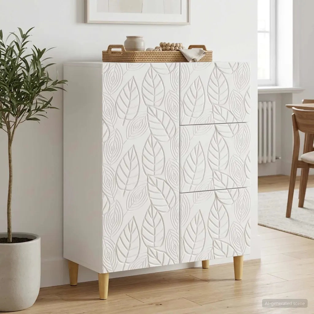Credenza Bianco Lucido 66 x 34,5 x 90 cm Legno ingegnerizzato 895089
