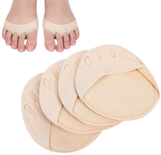 Supporti per piedi - Pieni cuscinetti per piedi anteriori e posteriori - Durevole e morbida sostenibilità - Nero o colore della pelle - Allevia il dolore - Comfortevole cura dei piedi -...