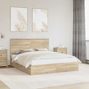 Letto con Contenitore con testiera Rovere Sonoma 160 x 200 cm