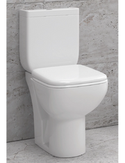 Pacchetto WC da appoggio SQUARE in porcellana con sedile freno a goccia