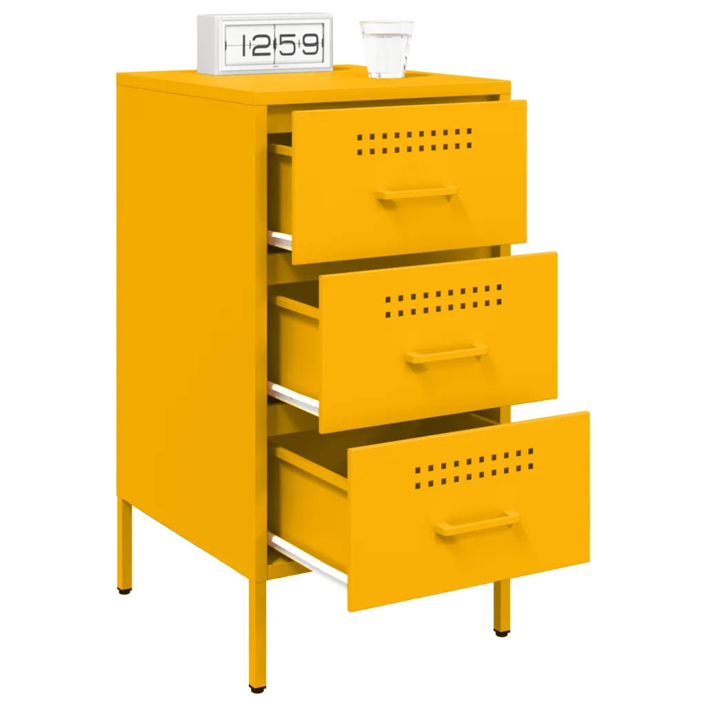 Comodino Giallo Senape 36x39x68 cm in Acciaio 843084