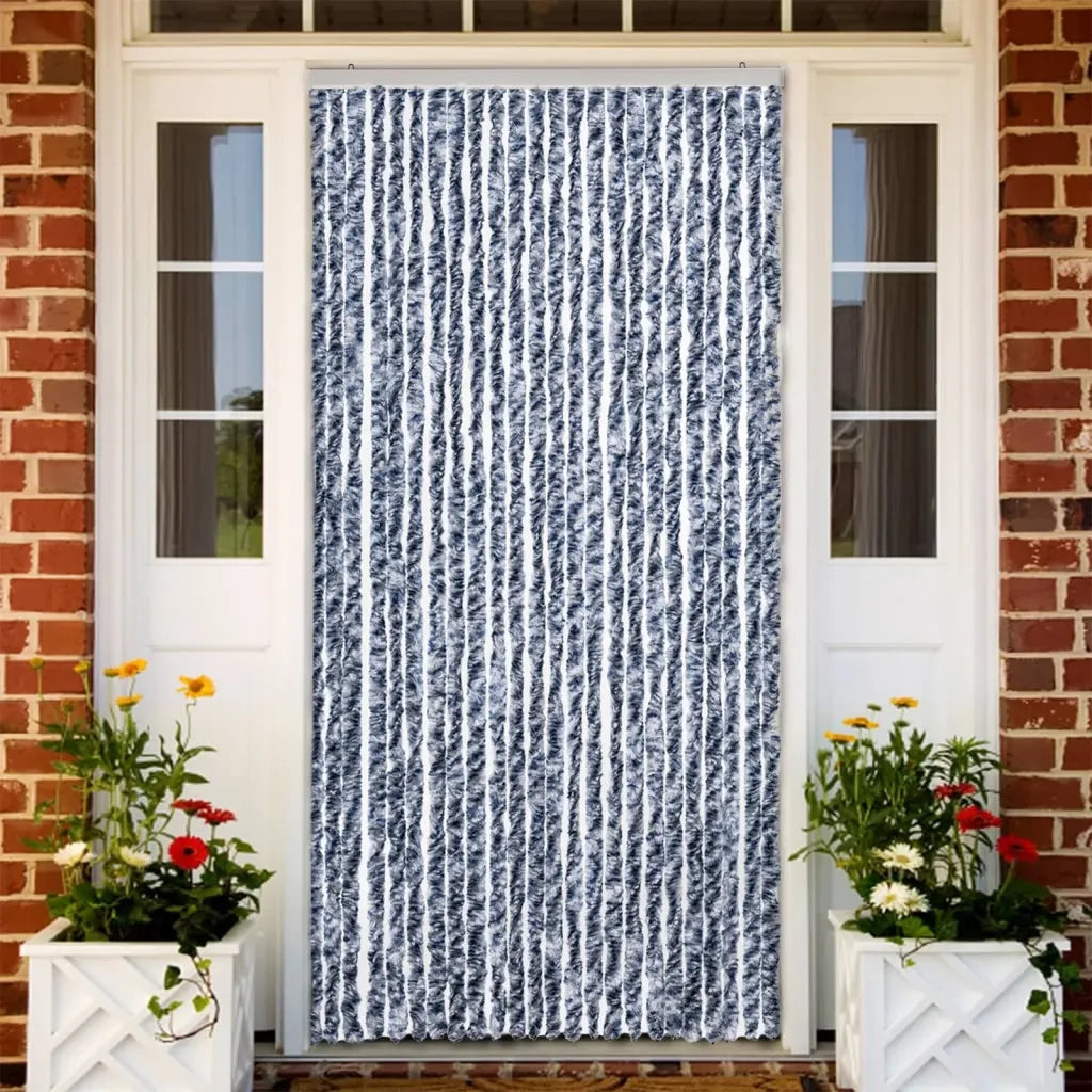 Zanzariera Blu Bianco e Argento 100x220 cm Ciniglia CFW6509523