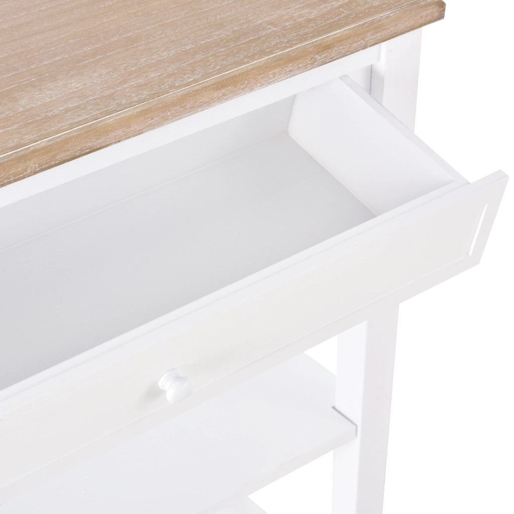 Tavolo Consolle ¨C Minimal ¨C Bianco e Legno, 75.6x27.5x80.5cm