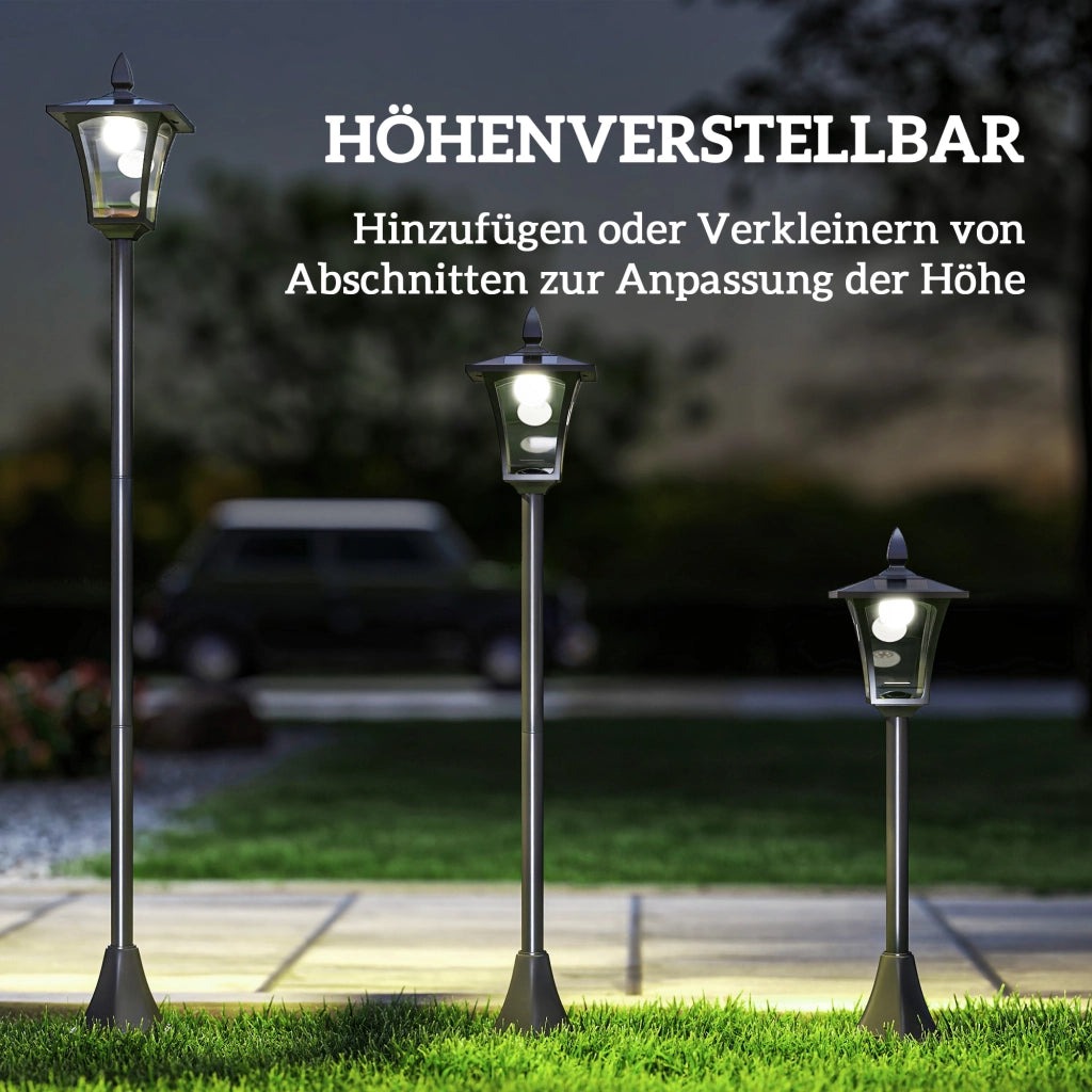 Lampada da giardino solare LED 160 cm ¨C zephmum ¨C nero acciaio inossidabile