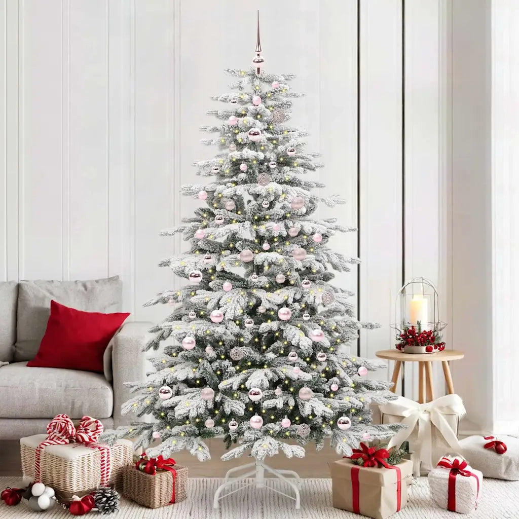 Albero di Natale | Decorazioni natalizie Artificiale con Rami Pieghevoli Bianco 210 cm