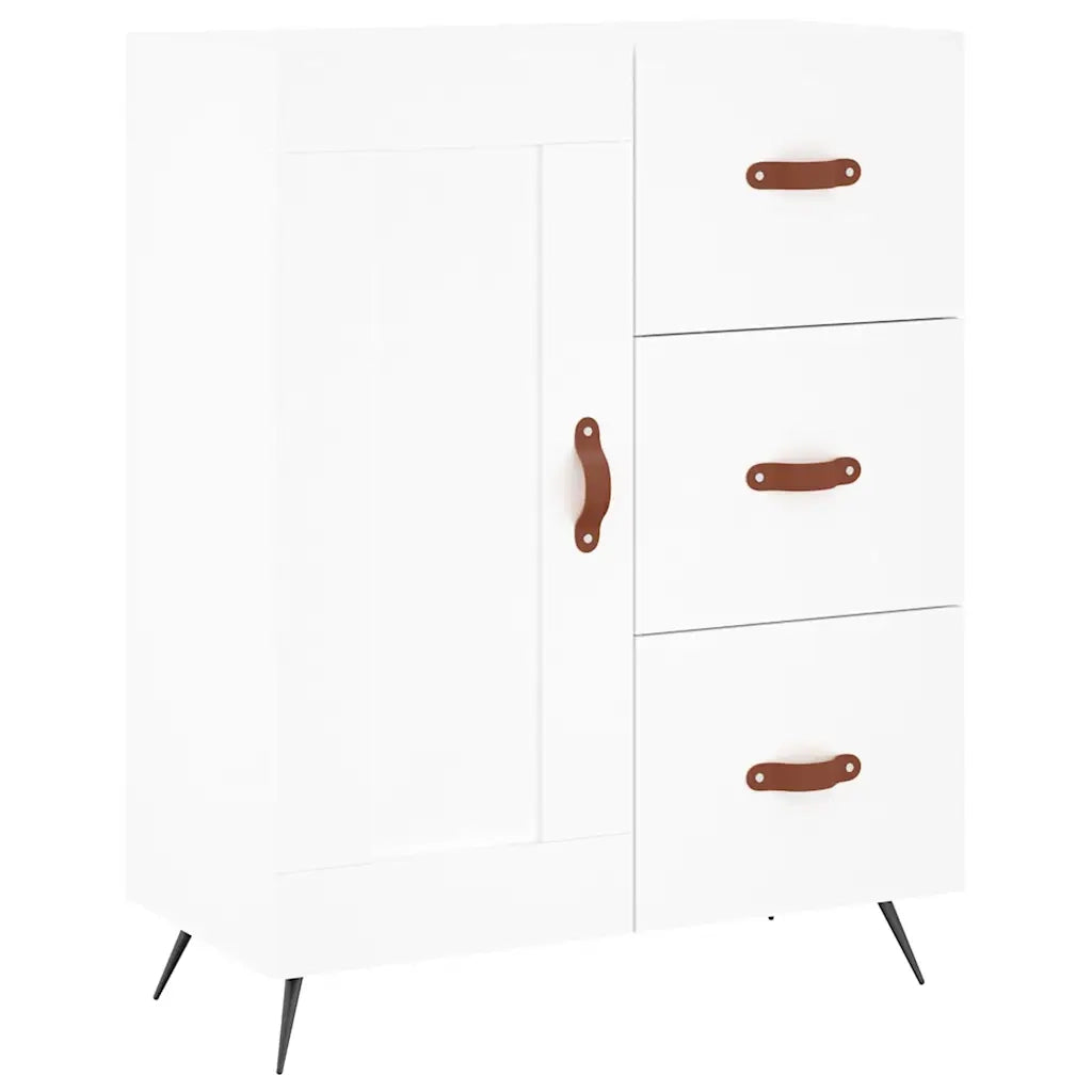 Credenza-Buffet-Armadio da cucina Bianca 69,5x34x180 cm in Legno Multistrato 671746
