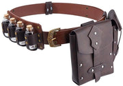 Set completo di accessori per cinture - Cintura medievale con 4 flaconi da bere e 2 tasche a forma di testa - Materiale PU - PU-leer - Festival/Cosplay