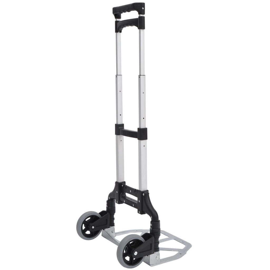 EasyComfort Carrello Portapacchi Pieghevole max 70kg con Maniglie Telescopiche e Altezza Regolabile, 41x38.5x100 cm, Argento