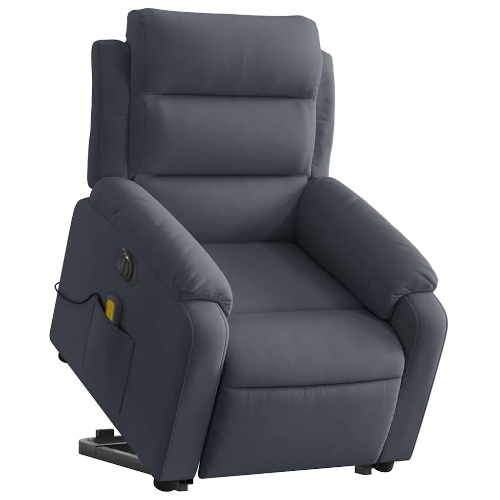 Poltrona Alzapersona Massaggio Elettrica Grigio Scuro Velluto 3205126