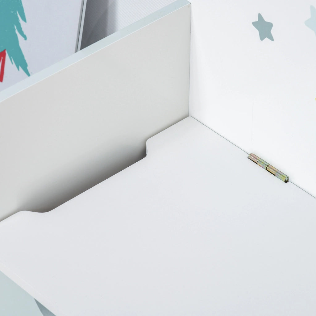 Panca Contenitore con Schienale in Legno per Bambini 3-6 Anni ¨C Xylo ¨C 60x30x50 cm Azzurro