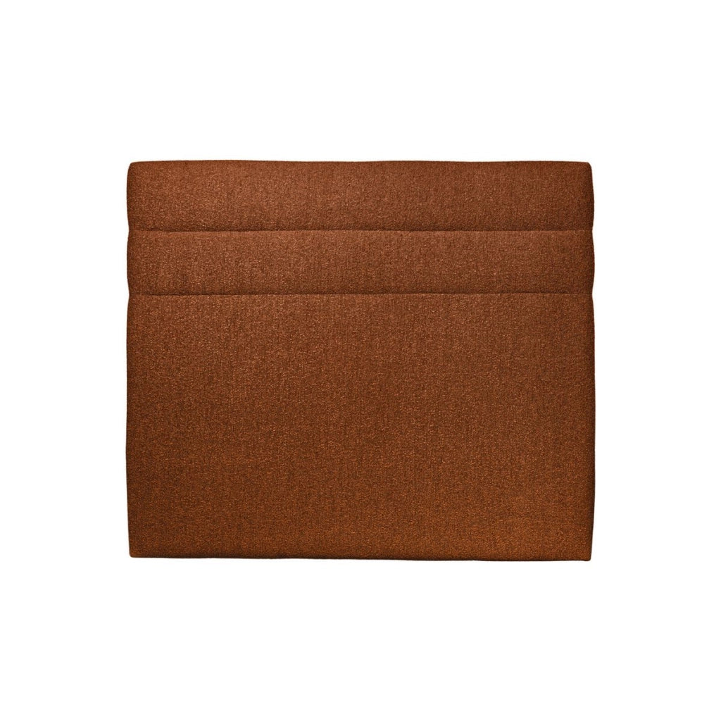 Testiera in tessuto bouclé terracotta con linee L160 cm