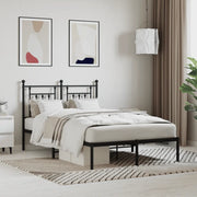Giroletto con Testiera-Struttura Letto con testiera in Metallo Nero 120x200 cm 808621