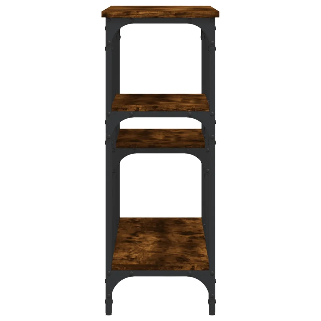 Tavolo Consolle Rovere Fumo 102x29x75 cm in Legno Multistrato 834082