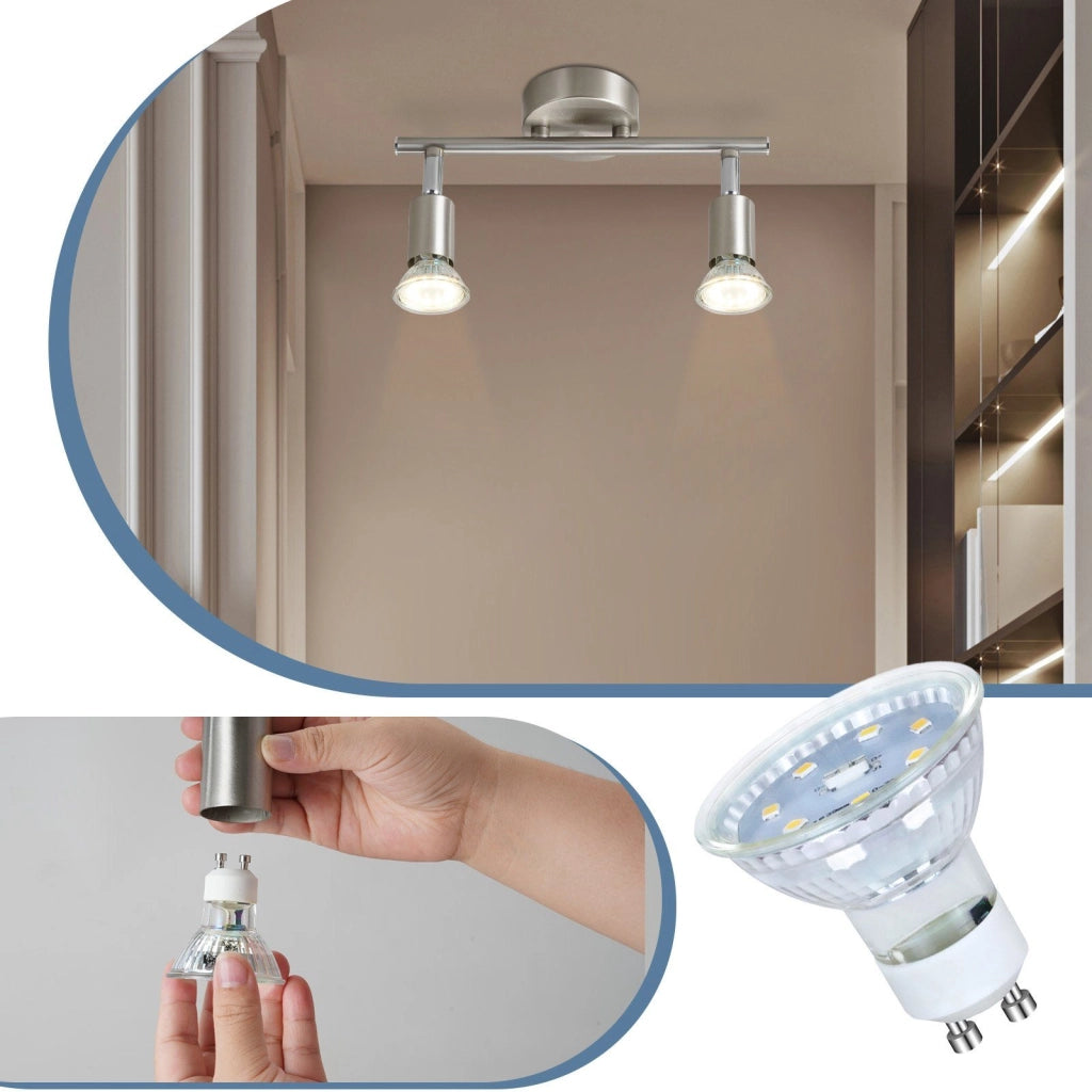 ZMH Faretto da soffitto moderno in metallo GU10 nero a 2 fiamme