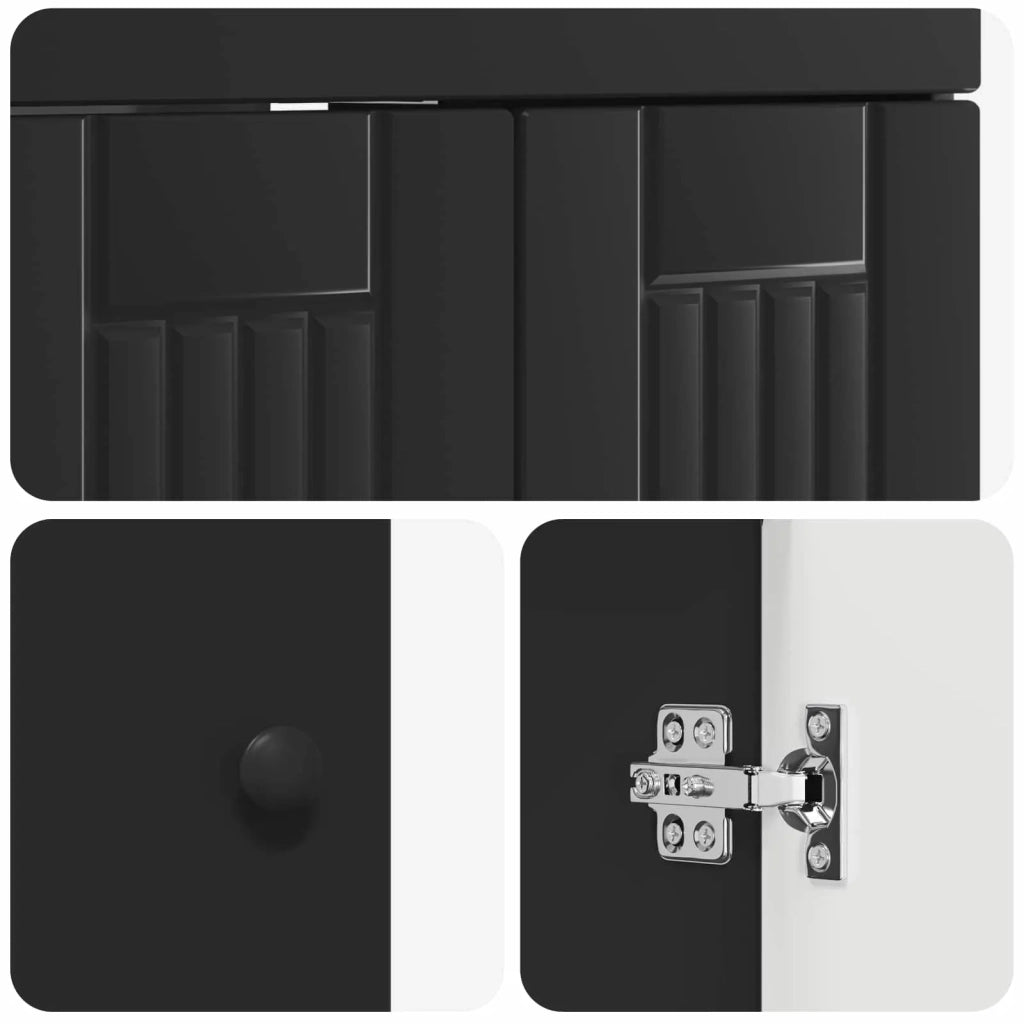 Mobiletto da bagno sotto il lavello Nero 56 x 37,5 x 81 cm