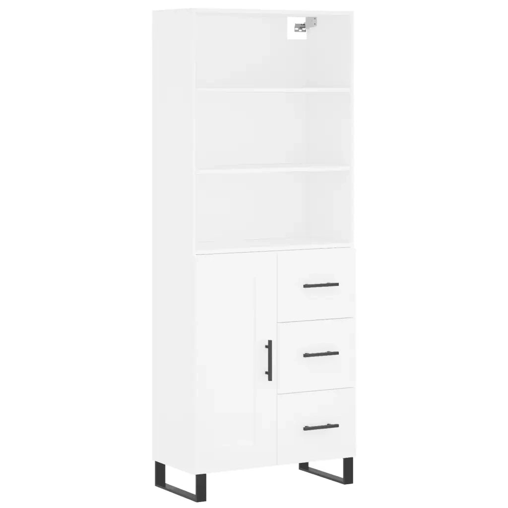 Credenza-Buffet-Armadio da cucina Bianca 69,5x34x180 cm in Legno Multistrato 467837