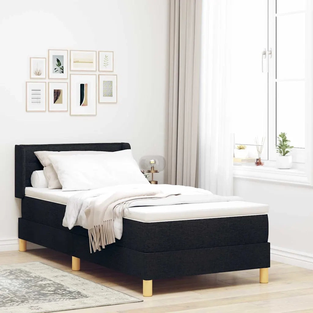 Letto a molle con materasso Nero 200 x 80 cm Tessuto 3341197