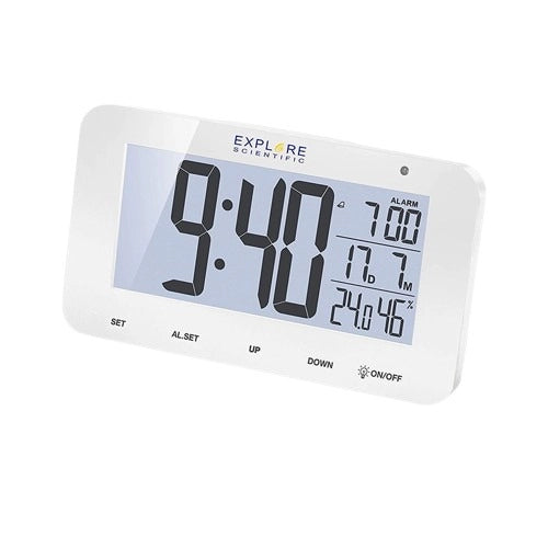 Orologio EXPLORE SCIENTIFIC radiocontrollato da tavolo con display RDC1004 BIANCO