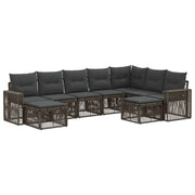 Set Divano da Giardino 9 pcs Grigio e Grigio Scuro polyrattan 3435311