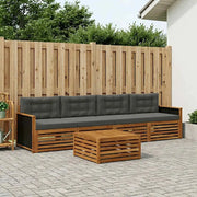 Set di divani da esterno con cuscino 5 pcs Naturale e Antracite