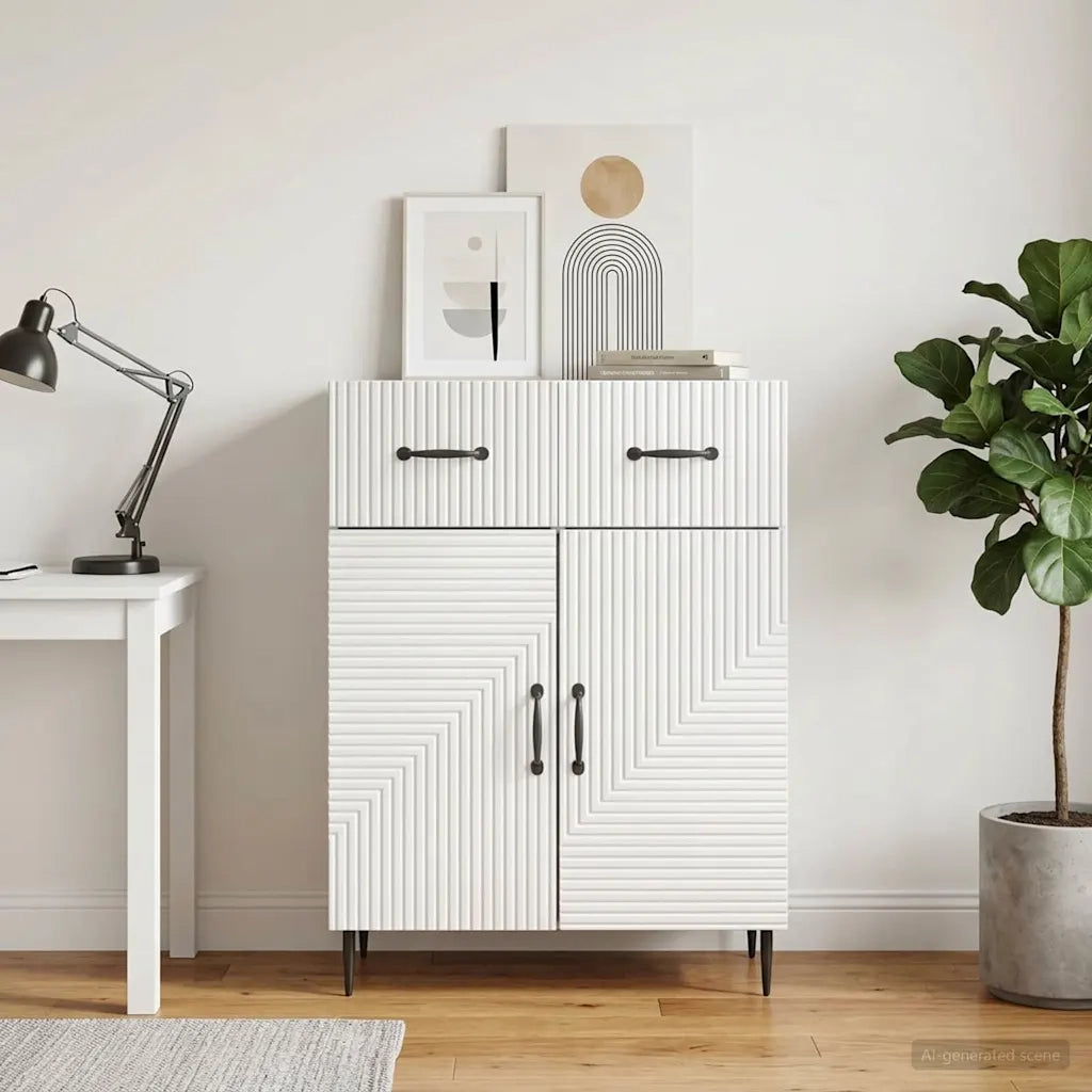 Credenza Bianco Lucido 66 x 34,5 x 89,5 cm Legno ingegnerizzato 894869