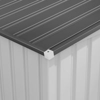 Casetta Box per Attrezzi da Giardino 154L x 206,5P x 160/181A cm con Base in Acciaio zincato Bianco