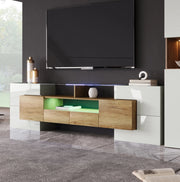 Mobile TV con LED; 200x35x60 cm; 6 ante; 2 cassetti e 3 vani; MDF